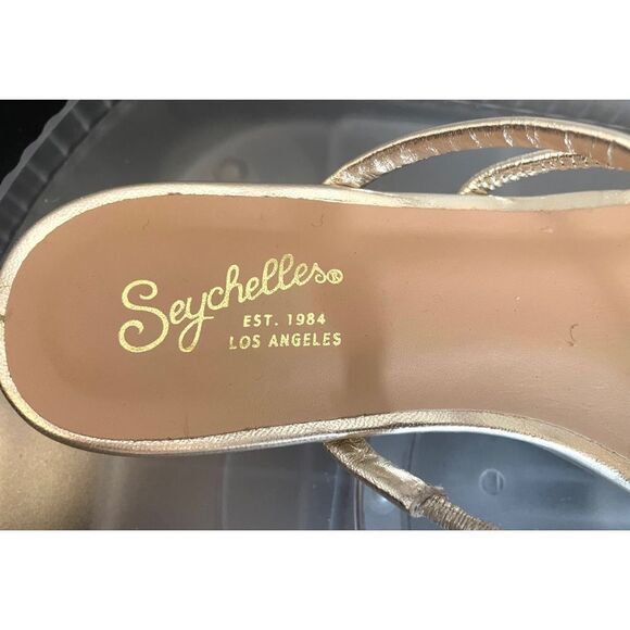 Seychelles ROCK CANDY SANDALS WOMENS Gold LEATHER STRAPPY SANDALS Size 8.5 NEW - Picture 5 of 11